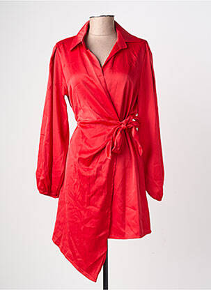 Robe courte manches longues manches longues rouge LORIANE femme