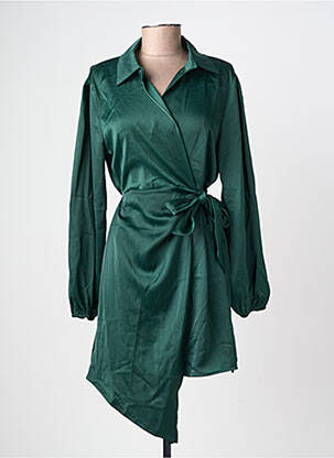 Robe courte manches longues manches longues vert LORIANE femme