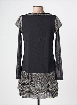 Robe courte manches longues manches longues noir LULU.H femme
