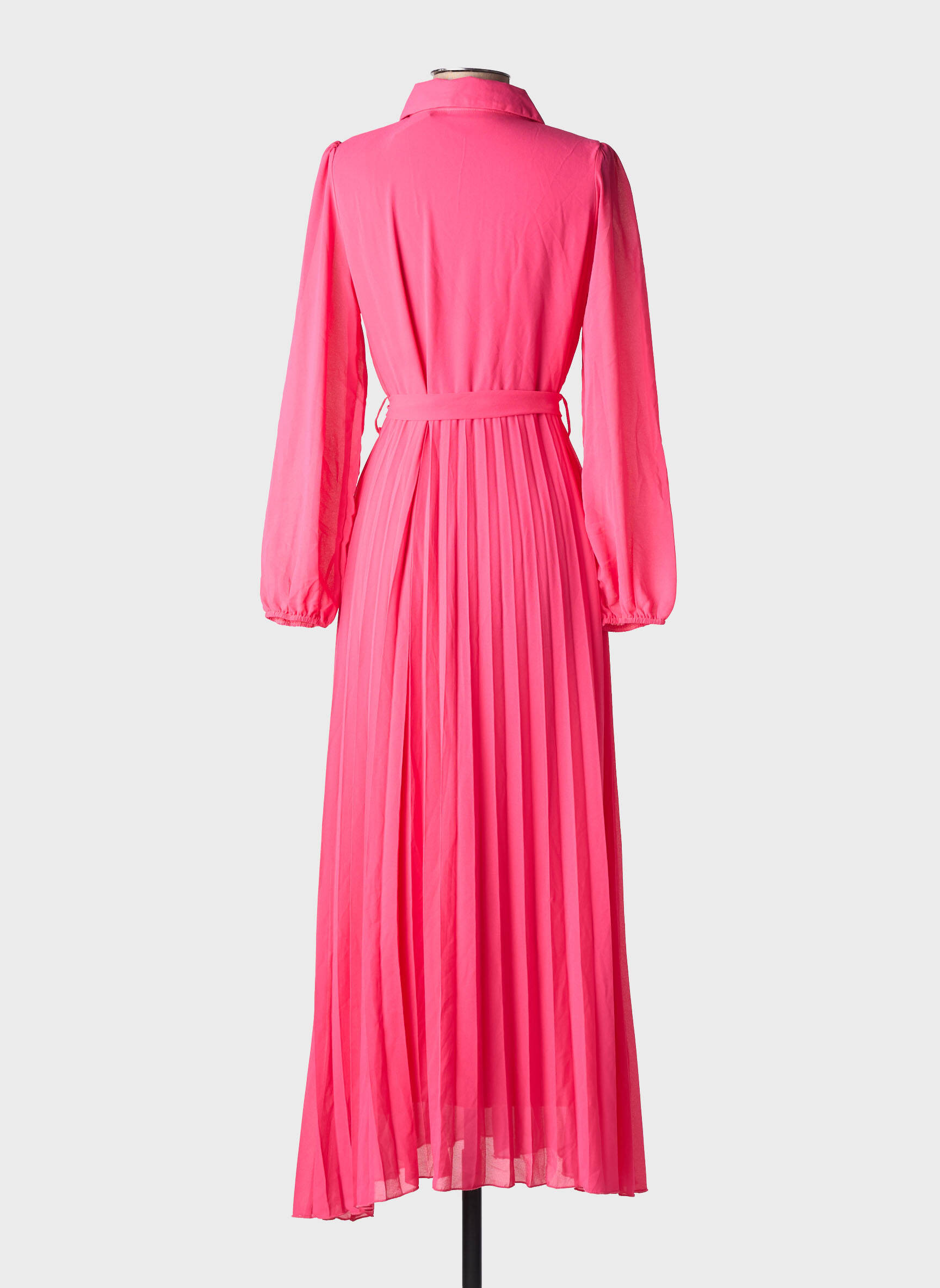 Robe longue manches longues manches longues rose LILIE ROSE femme