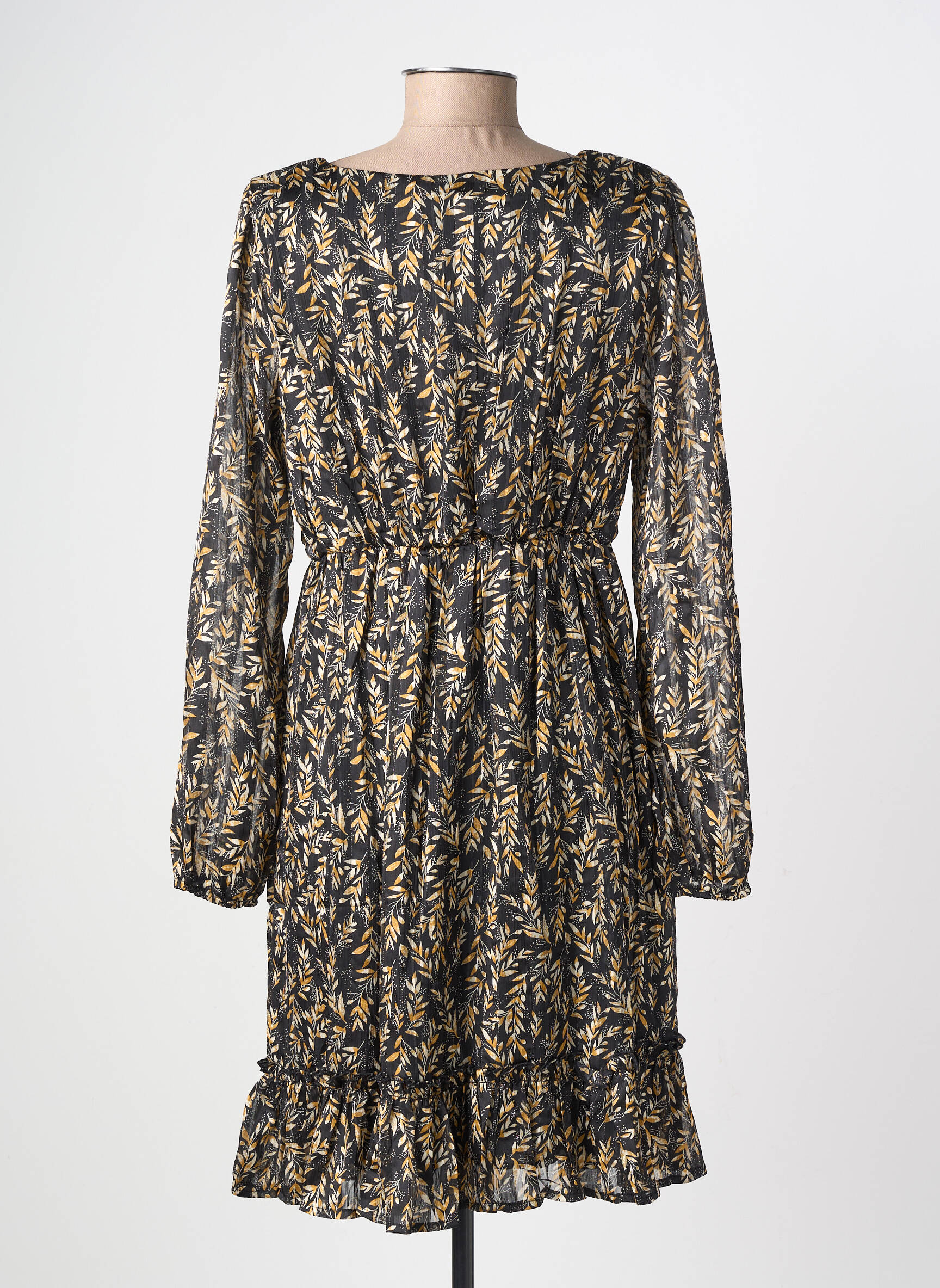Robe courte manches longues manches longues noir LILI REGLISS femme