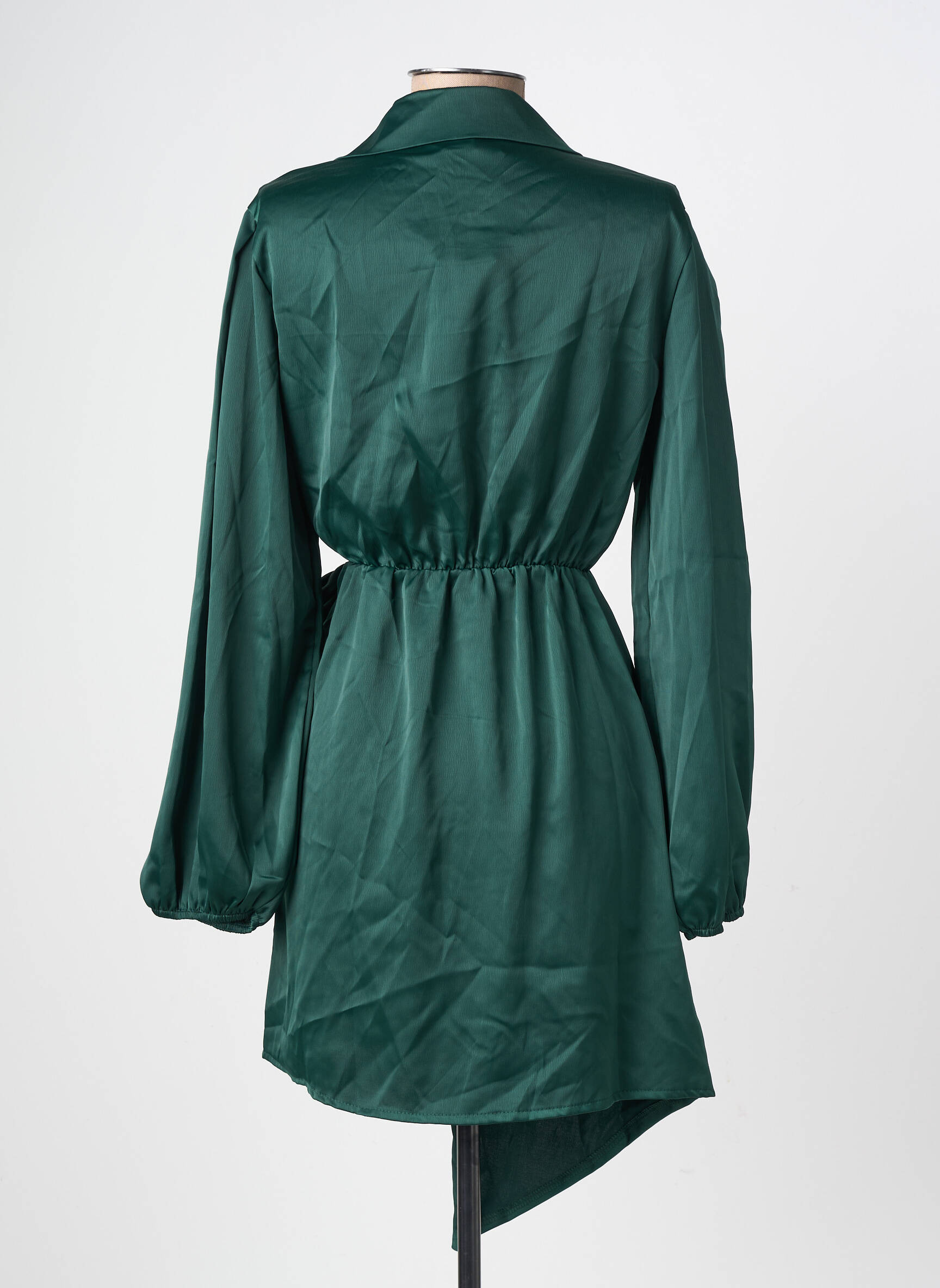 Robe courte manches longues manches longues vert LORIANE femme