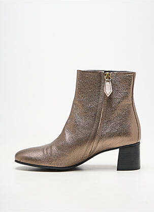 Bottines/boots matière lisse talon de 4 à 6cm or RIVECOUR femme