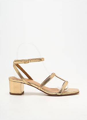 Sandales/nu pieds matière lisse talon de 4 à 6cm or RIVECOUR femme