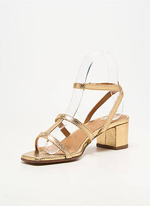 Sandales/nu pieds matière lisse talon de 4 à 6cm or RIVECOUR femme