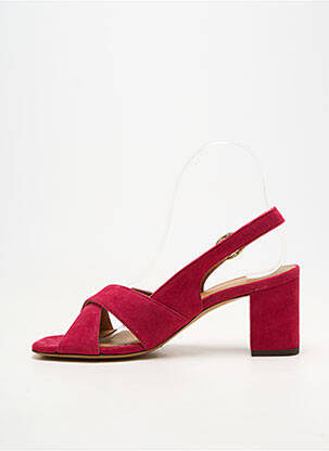 Sandales/nu pieds fermeture boucle(s) talon de 7 à 9cm rouge RIVECOUR femme