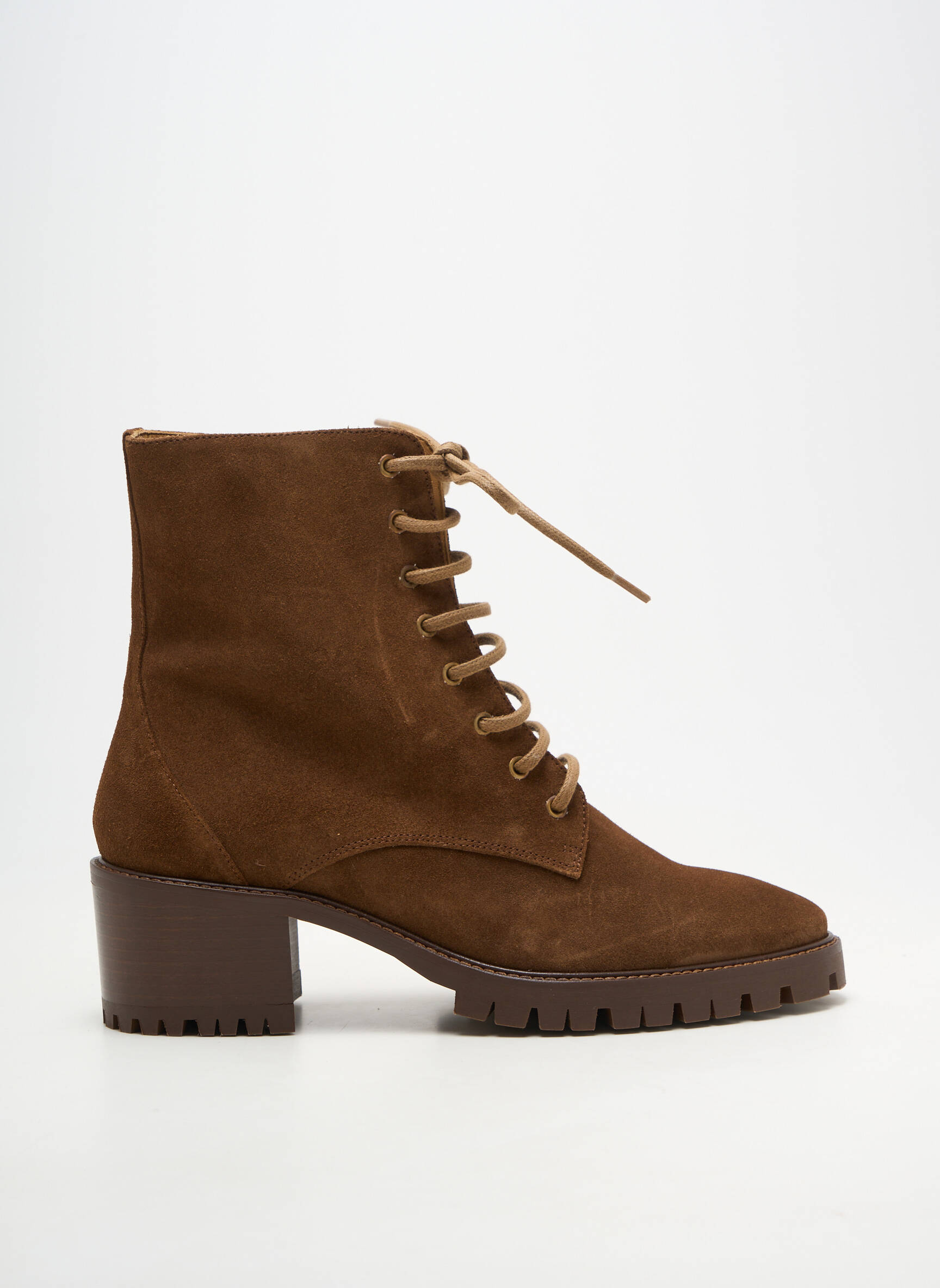 Bottines/boots fermeture zip et lacets talon de 4 à 6cm marron RIVECOUR femme
