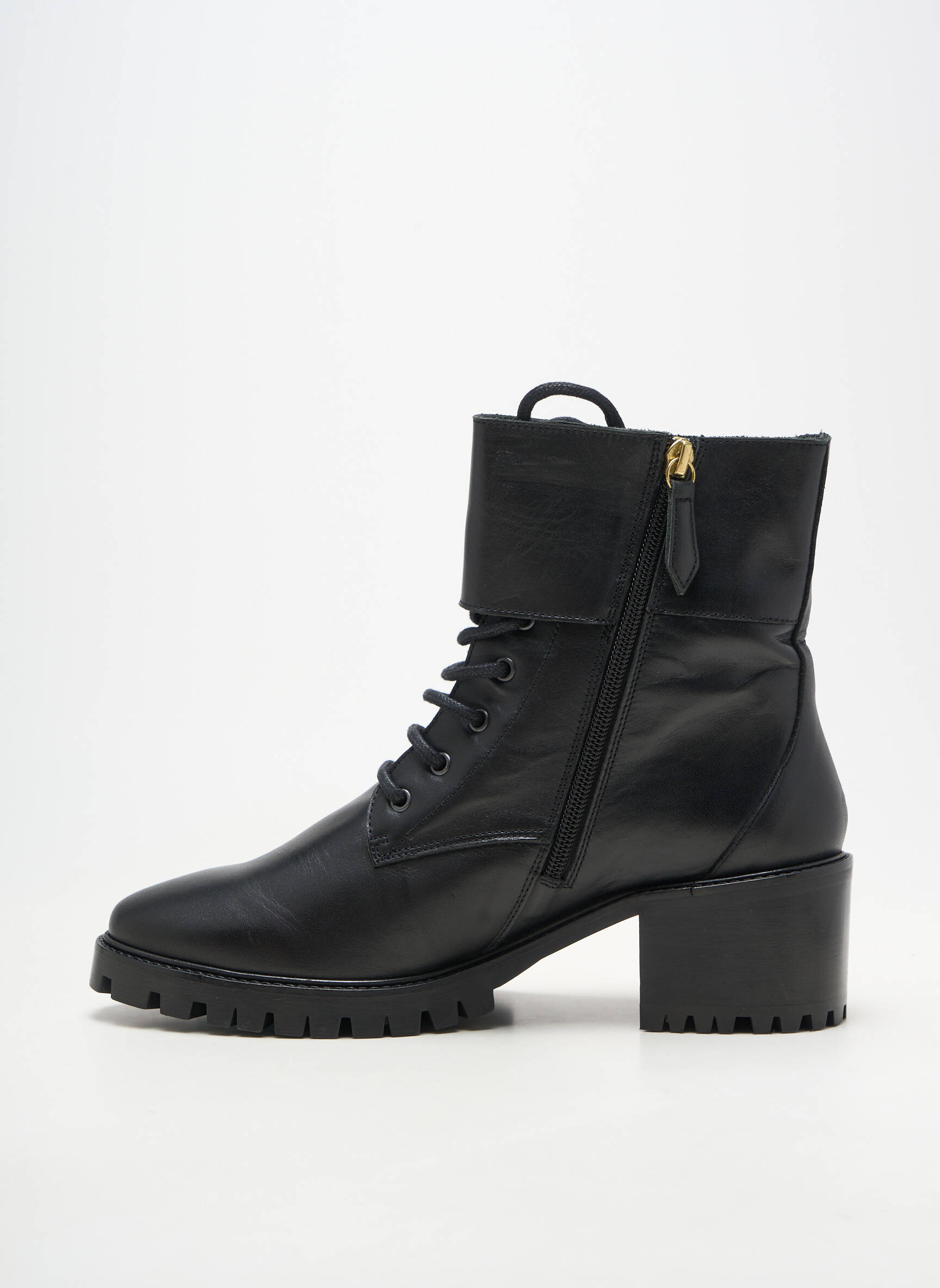 Bottines/boots fermeture zip et lacets talon de 4 à 6cm noir RIVECOUR femme