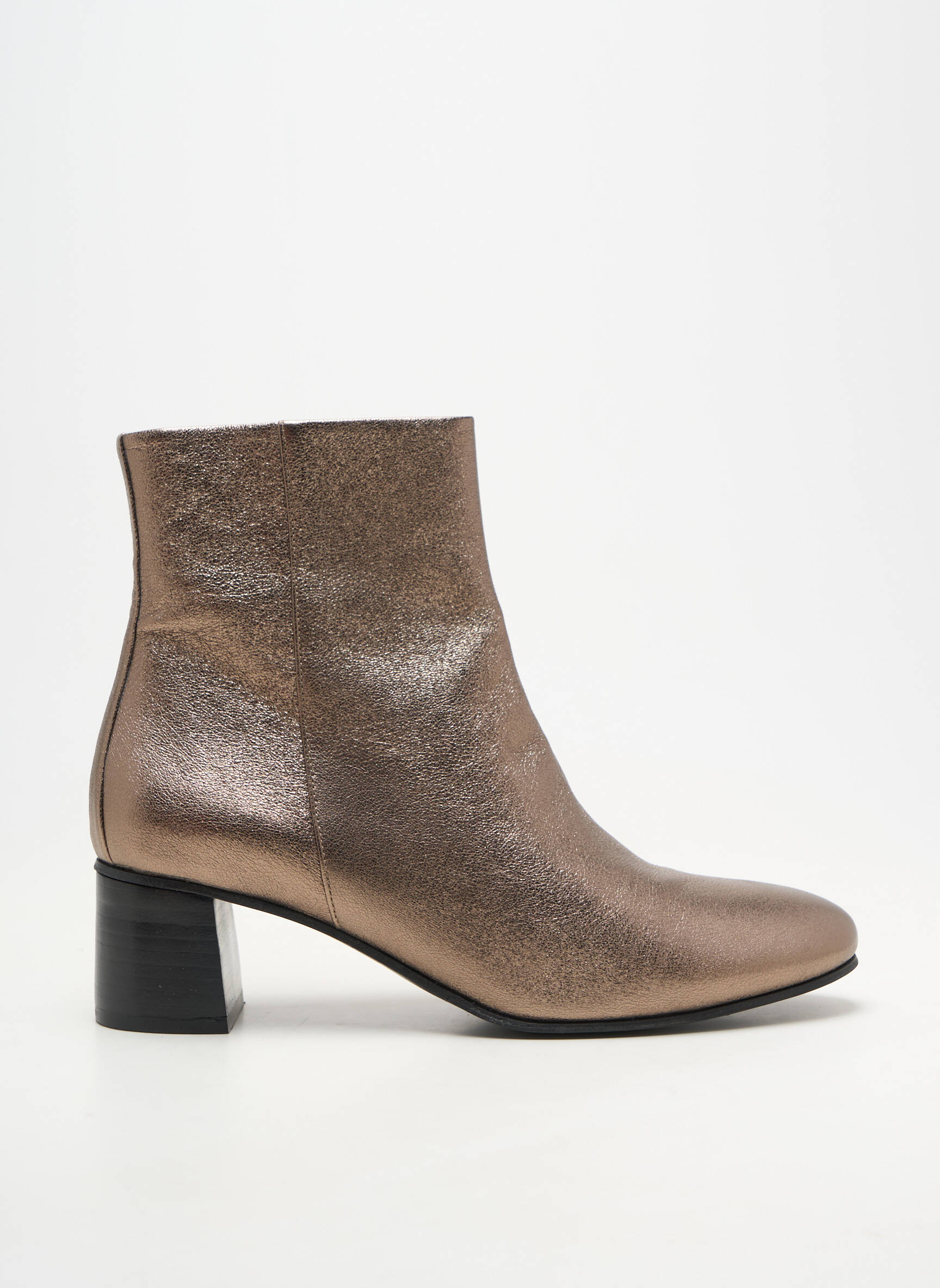 Bottines/boots matière lisse talon de 4 à 6cm or RIVECOUR femme