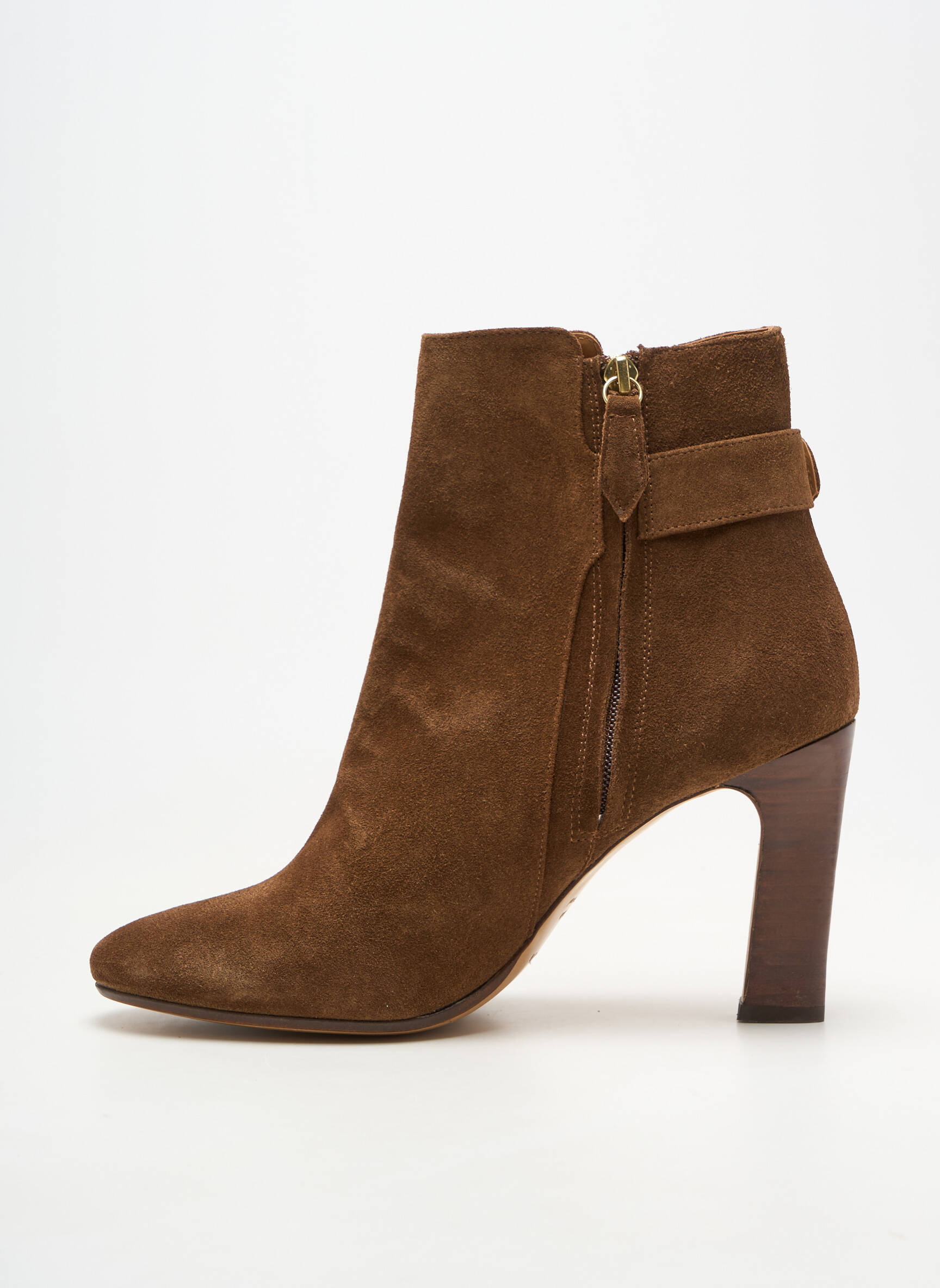 Bottines/boots matière lisse talon de 7 à 9cm marron RIVECOUR femme