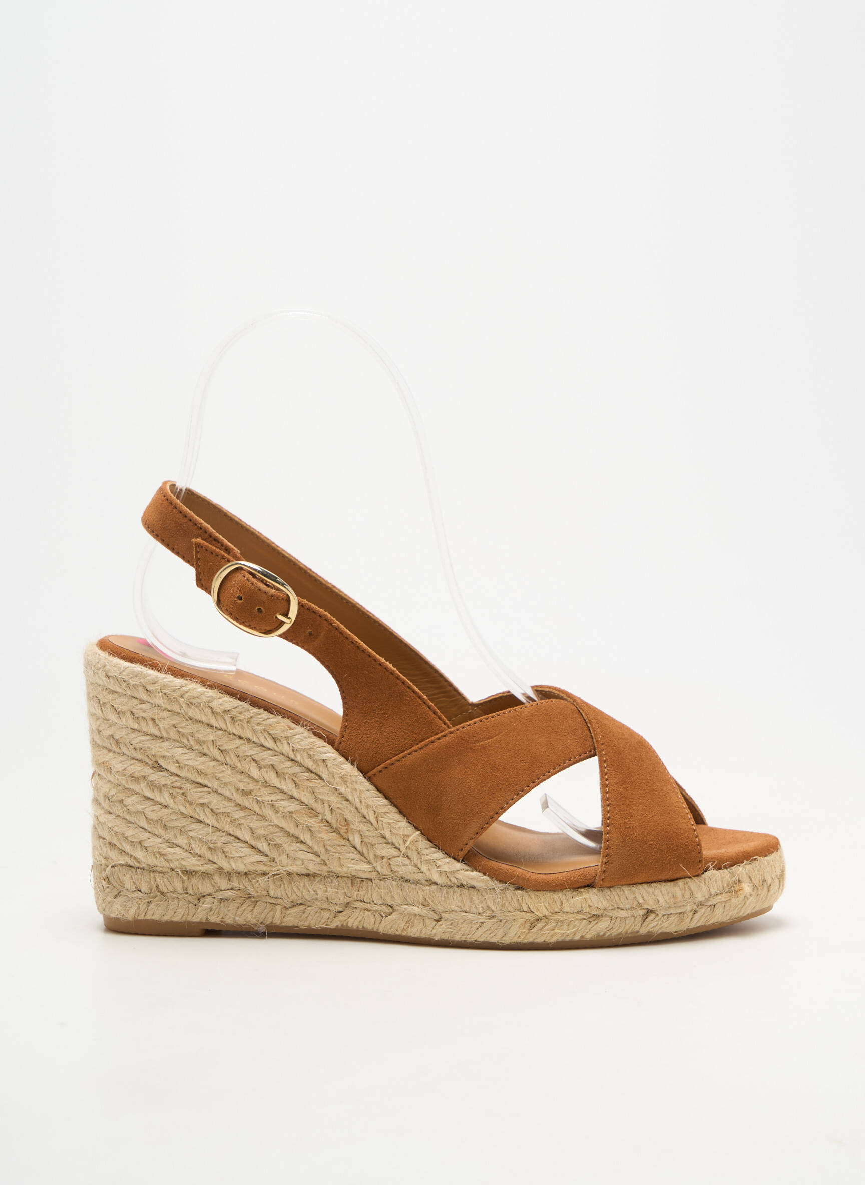 Espadrilles fermeture boucle(s) talon de 7 à 9cm marron RIVECOUR femme