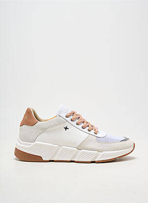 Baskets matière lisse talon plat jusqu'à 3cm blanc NEWLAB femme