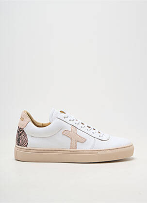 Baskets matière lisse talon plat jusqu'à 3cm blanc NEWLAB femme