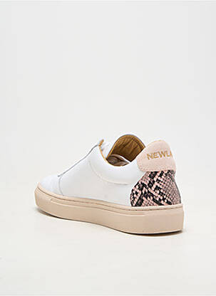 Baskets matière lisse talon plat jusqu'à 3cm blanc NEWLAB femme