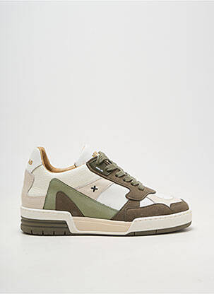 Baskets matière lisse talon plat jusqu'à 3cm vert NEWLAB femme