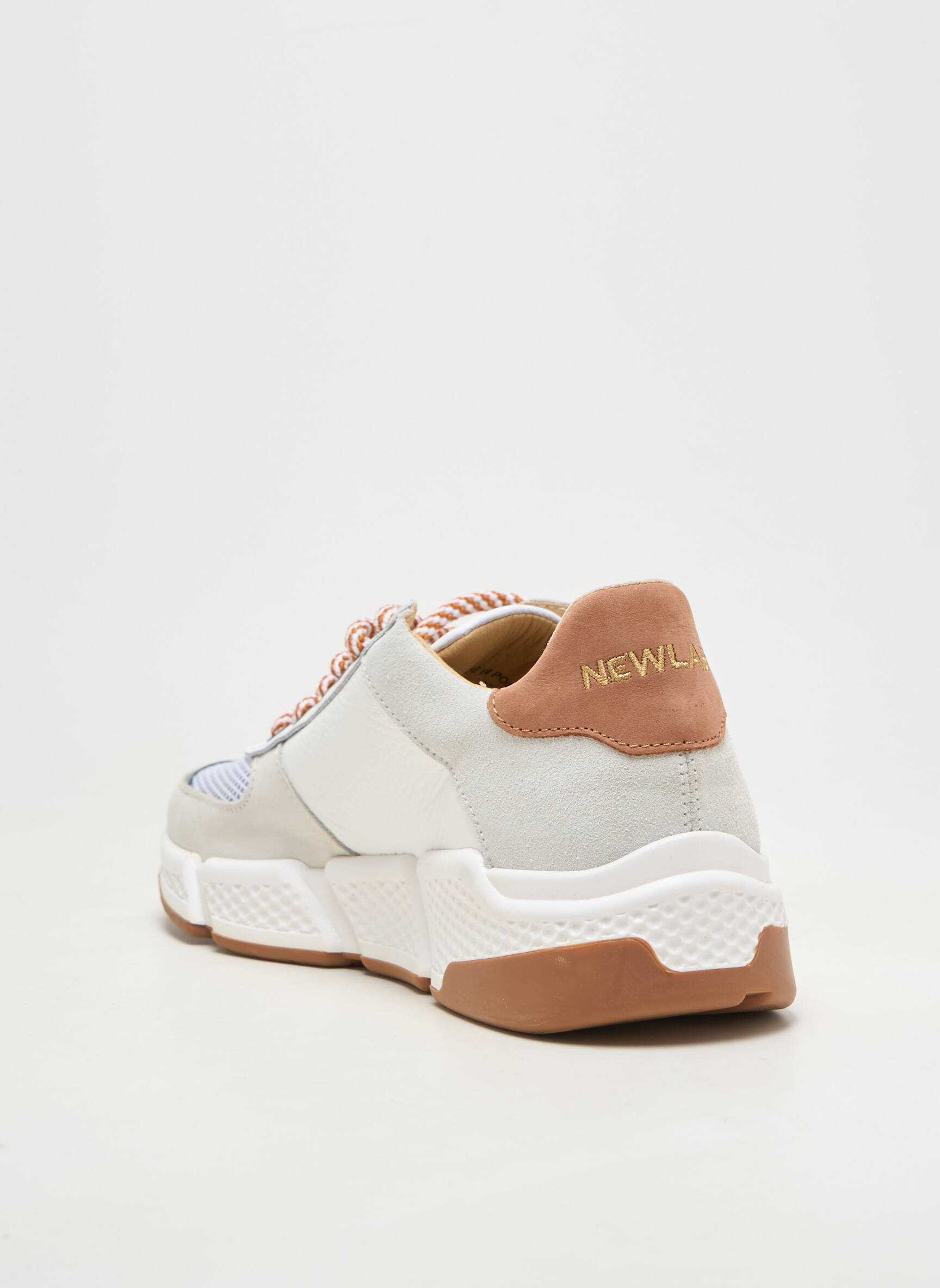 Baskets matière lisse talon plat jusqu'à 3cm blanc NEWLAB femme