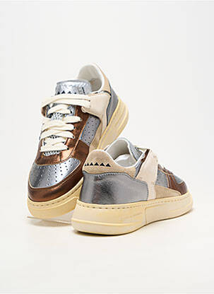 Baskets matière lisse talon plat jusqu'à 3cm gris RUN OF femme