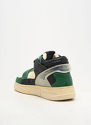Baskets matière lisse bout rond noir RUN OF homme