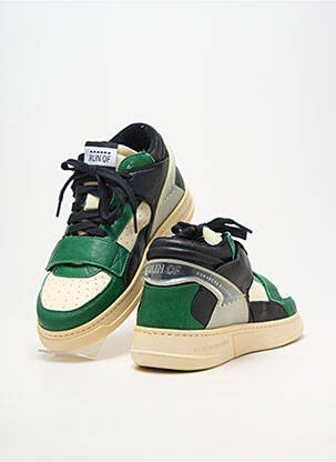 Baskets matière lisse bout rond noir RUN OF homme