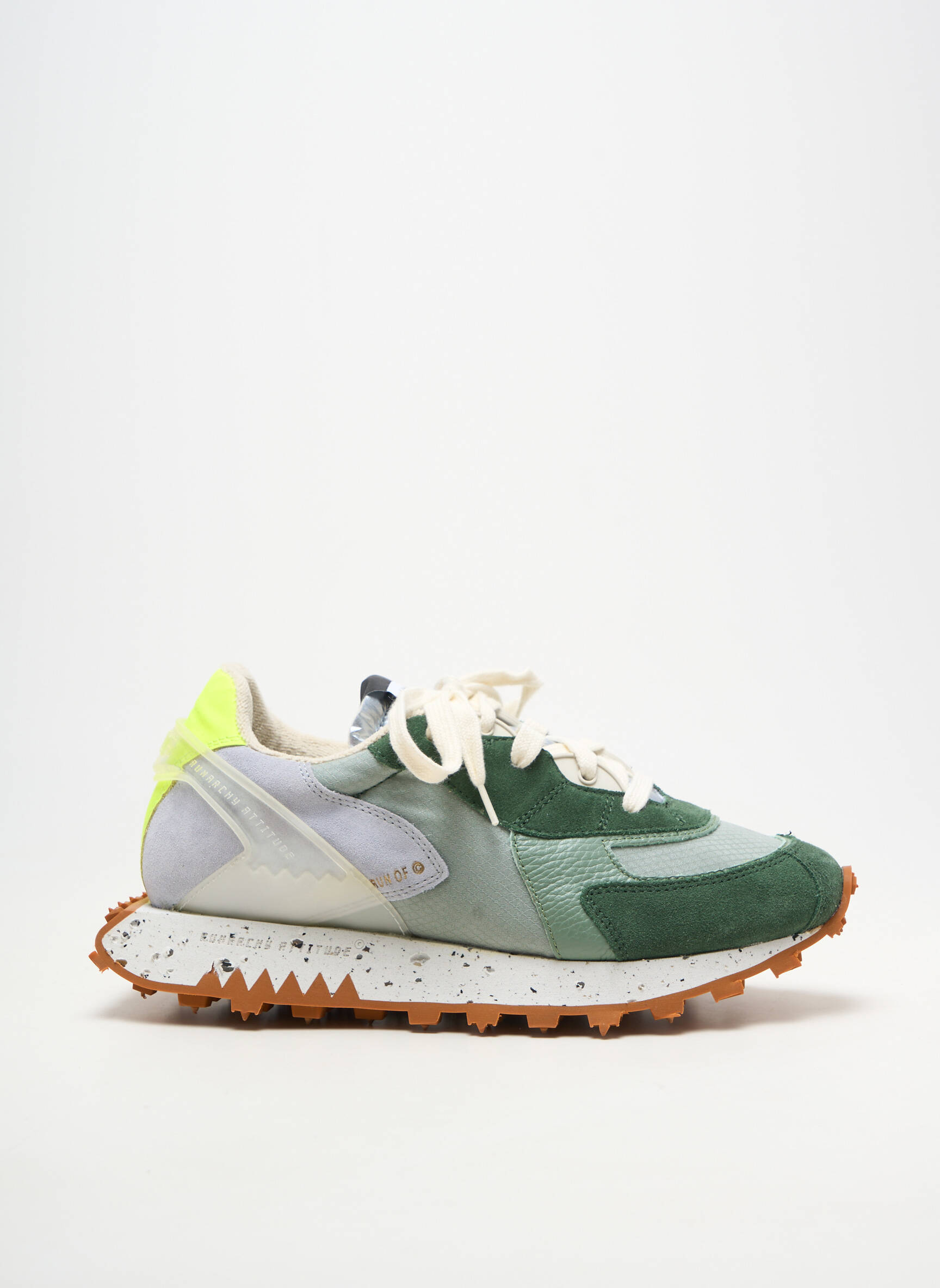 Baskets bout rond bout rond vert RUN OF unisexe
