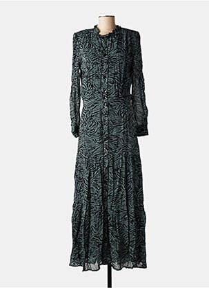 Robe longue manches longues manches longues noir BERENICE femme