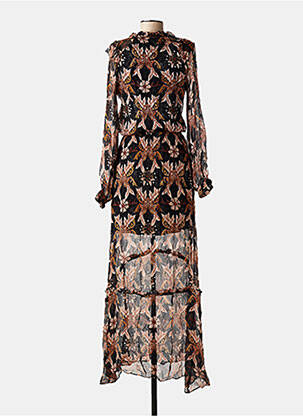 Robe longue imprimé fantaisie manches longues noir BERENICE femme