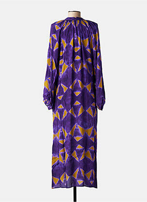 Robe longue imprimé fantaisie manches longues violet HOD femme