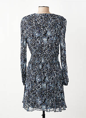 Robe courte manches longues manches longues bleu BERENICE femme
