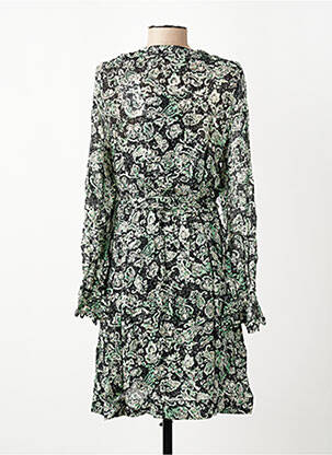Robe mi-longue imprimé fantaisie manches longues vert BERENICE femme