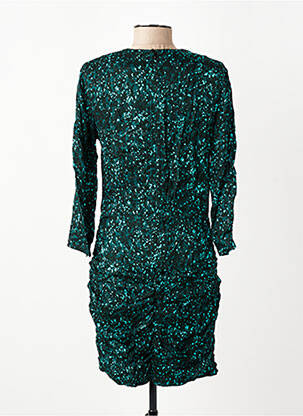Robe courte fermeture zippée au dos manches longues noir MODETROTTER femme