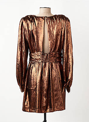 Robe courte manches longues manches longues marron OPULLENCE femme
