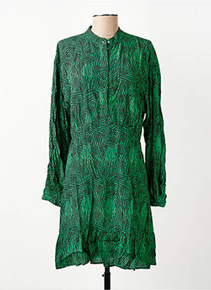 Robe courte manches longues manches longues vert ROSEANNA femme