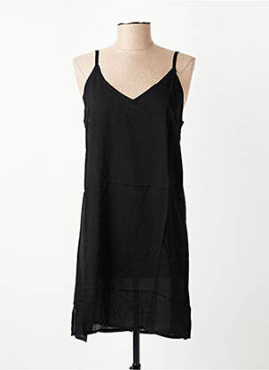 Jupon /fond de robe tissage popeline noir HOD femme