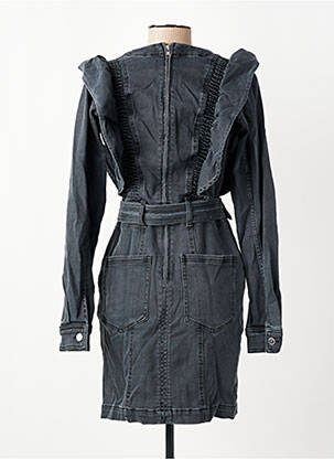 Robe courte fermeture zippée au dos manches longues gris BERENICE femme