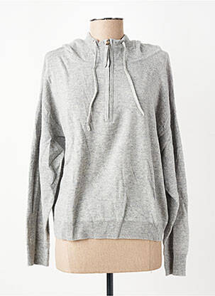 Sweat-shirt à capuche manches longues manches longues gris BERENICE femme