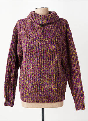 Pull col roulé manches longues manches longues violet HOD femme