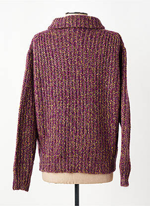 Pull col roulé manches longues manches longues violet HOD femme