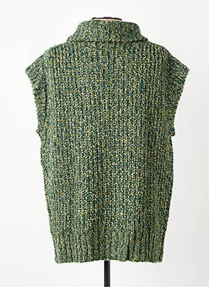 Pull coupe droite manches courtes vert HOD femme