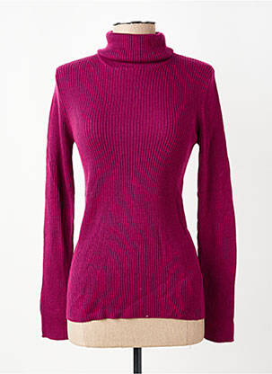 Pull col roulé coupe cintrée manches longues violet MKT STUDIO femme