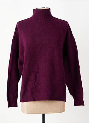 Pull col roulé coupe droite manches longues violet MKT STUDIO femme