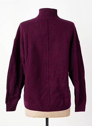 Pull col roulé coupe droite manches longues violet MKT STUDIO femme