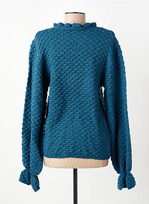 Pull coupe cintrée manches longues bleu BERENICE femme