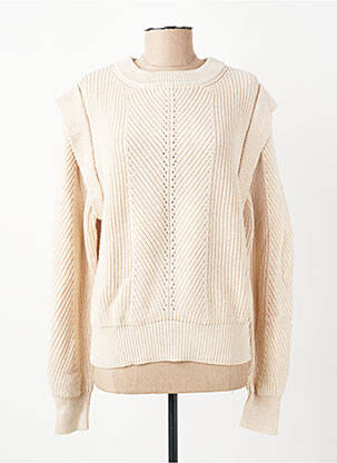Pull coupe droite manches longues beige MKT STUDIO femme