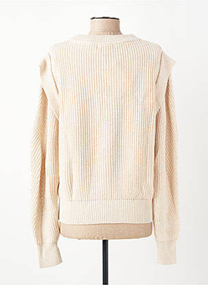 Pull coupe droite manches longues beige MKT STUDIO femme