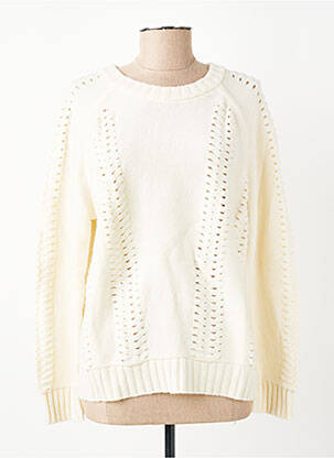 Pull coupe droite manches longues beige BERENICE femme