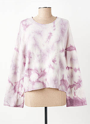 Pull coupe droite manches longues violet BERENICE femme