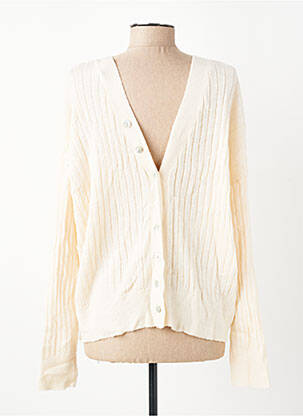 Gilet manches longues fermeture boutonnée sur le devant beige BERENICE femme