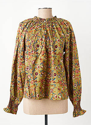Blouse tissage popeline manches longues vert MKT STUDIO femme