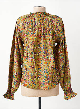 Blouse tissage popeline manches longues vert MKT STUDIO femme