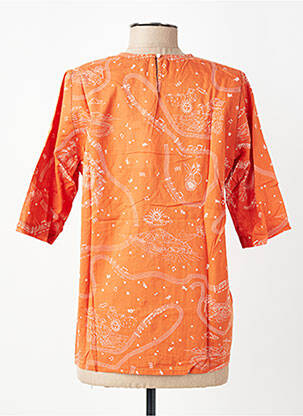 Top imprimé fantaisie manches courtes orange ROSEANNA femme